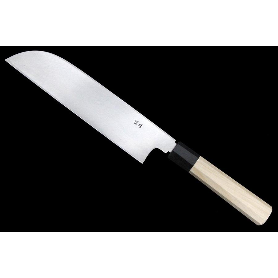 極美品｜高鳳 鎌型薄刃包丁 霞 八寸 銀三鋼 朴柄 箱付 名入 KN02-A9714