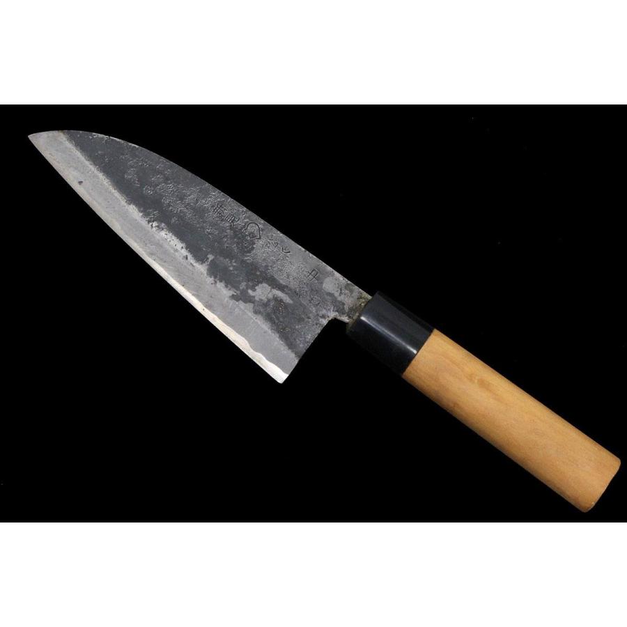 新見松水 武田松水作 備中手打ち鍛冶 三徳　包丁　刃渡り　15cm Yahoo!オークション - 1 新見 松水 作 備中 手打ち 鍛冶 全長26cm 刃