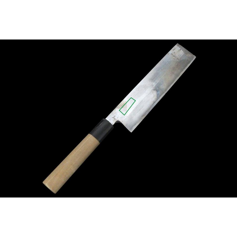 美品｜義宗 薄刃包丁 霞 六寸半 朴柄 鞘付 名入 KN02-A11191-2L1B