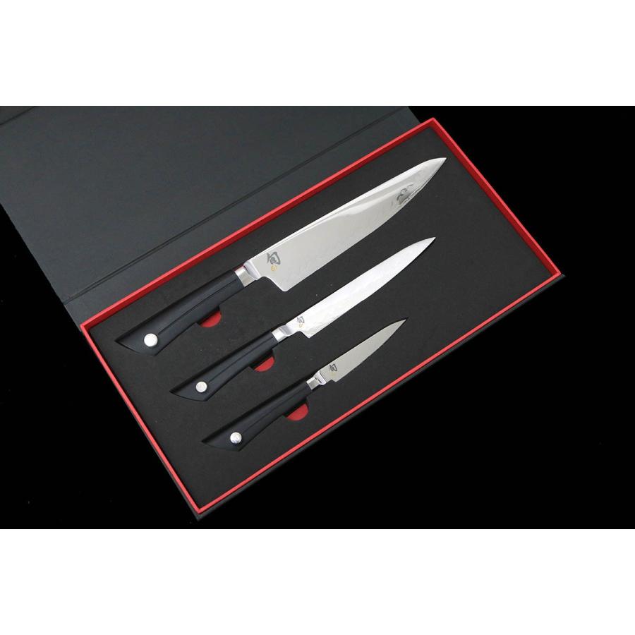 極美品｜貝印 包丁3本セット (シェフズナイフ ペティ) 旬 SHUN 箱付 