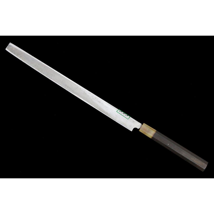 美品｜不動國行 蛸引包丁 本焼 尺一 黒檀柄 黒檀鞘付 名入 KN02-B1669