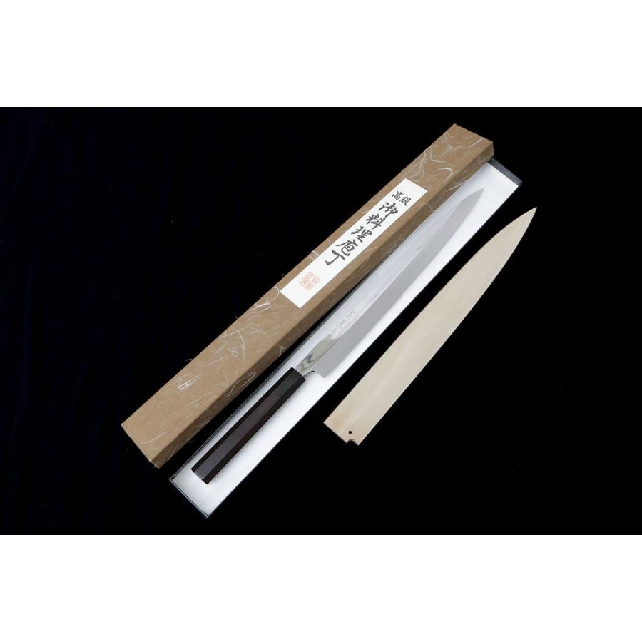 極美品｜高鳳正國 河豚引き包丁 水本焼 尺 黒檀柄 鞘・箱付き KN02