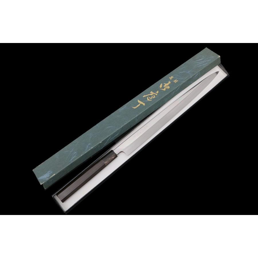 未使用品｜月山國行 河豚引包丁 本焼 尺 黒檀柄 箱付 KN02-B3789-2L4