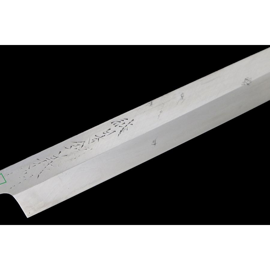 美品｜義門 柳刃包丁 本焼 尺一 純日本鋼 朴柄 白鞘付 名入 KN02-B4367
