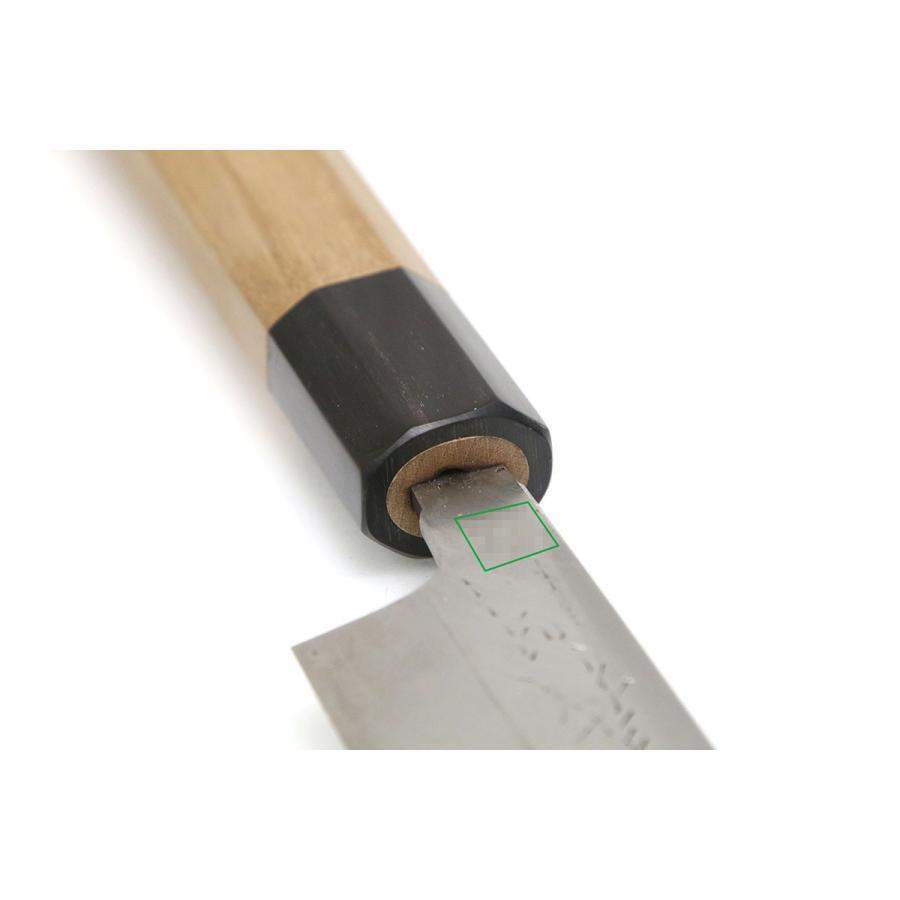 美品｜義門 柳刃包丁 本焼 尺一 純日本鋼 朴柄 白鞘付 名入 KN02-B4367