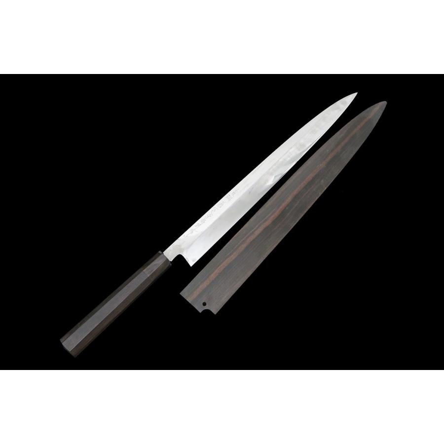 美品｜菊一文字 柳刃包丁 本焼 尺一 特別作 黒檀柄 黒檀鞘付 KN02