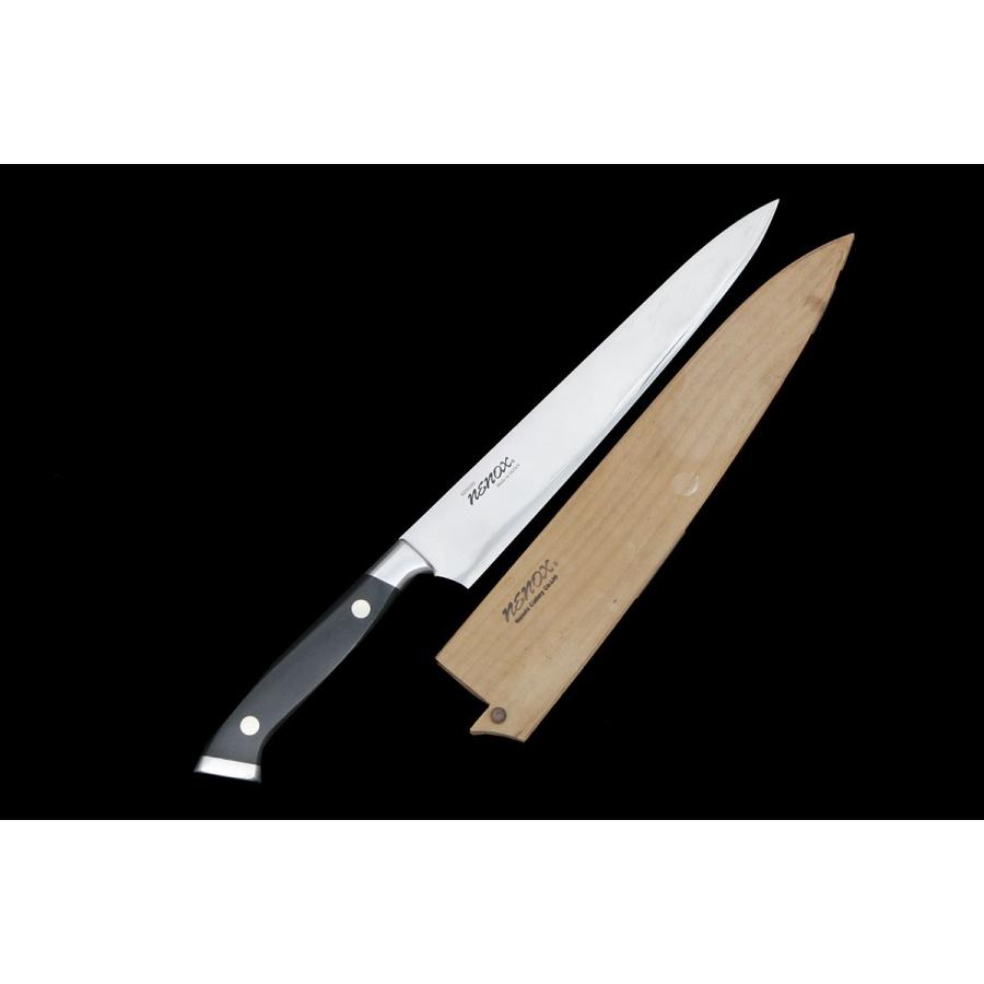 美品｜子の日 筋引き包丁 220mm Nenox 白鞘付 KN02-B4894-2L3D