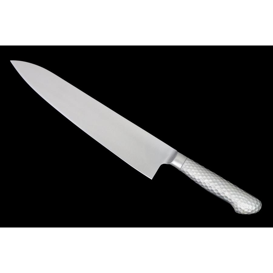 未使用品｜無銘 牛刀洋包丁 270mm 實光 H-INOX 鍔付き柄 箱付 KN02-B5000-2L4_2