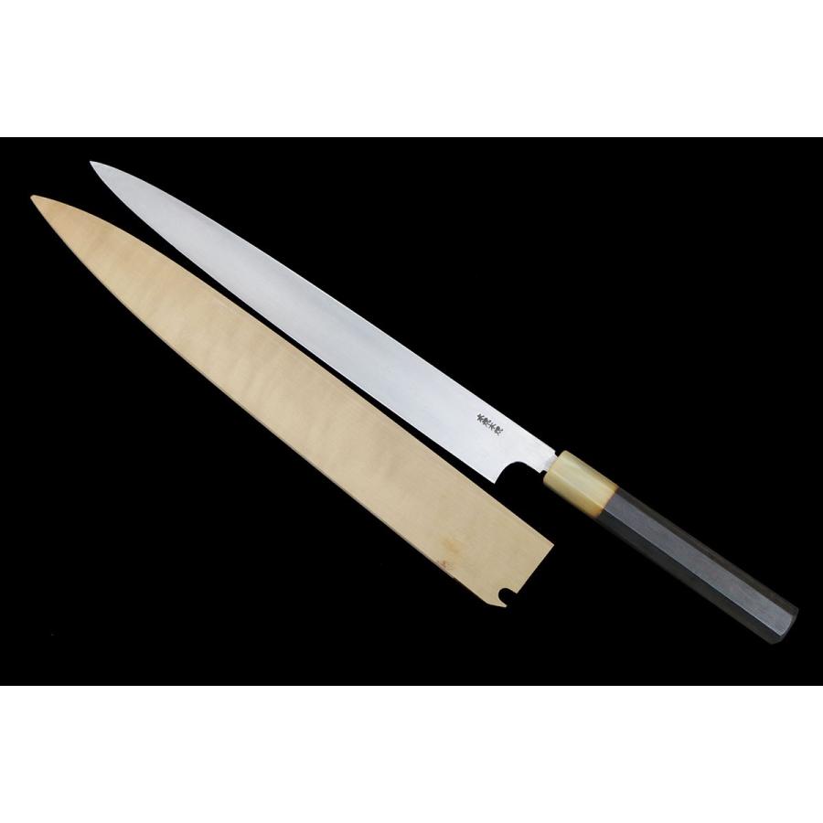 美品｜高鳳 柳刃包丁 水焼本焼 尺一 黒檀柄 白鞘付 KN02-B5105-2L4