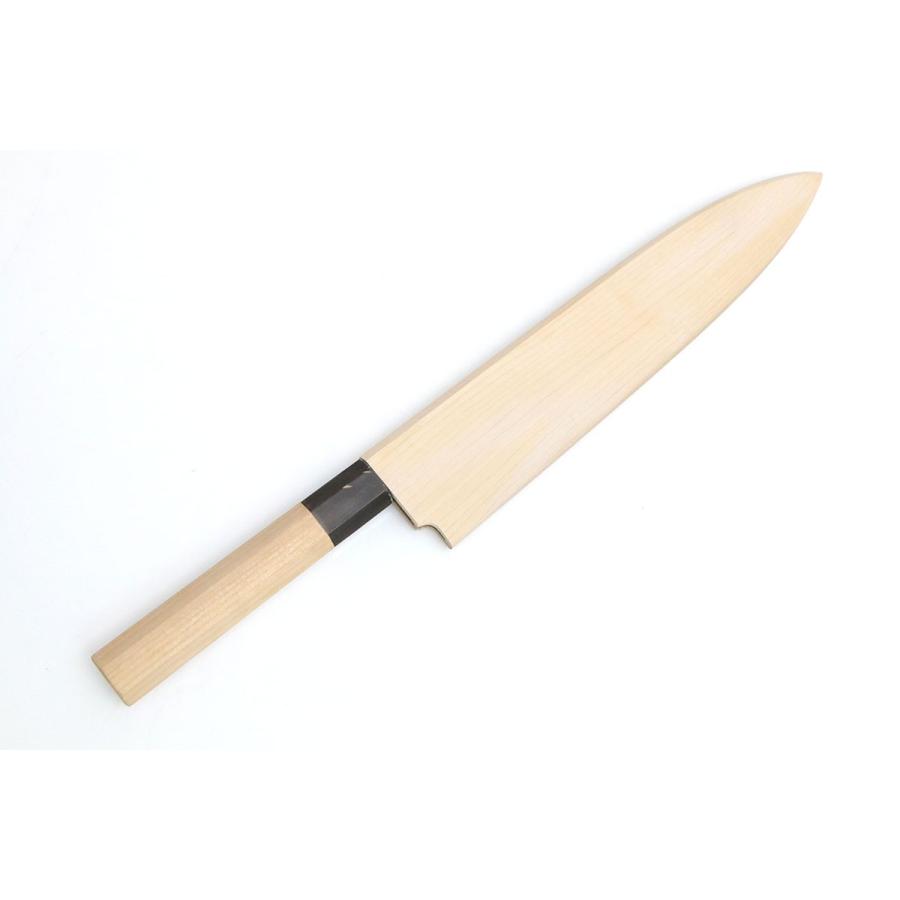 極美品｜泳宮蓮山 身卸出刃包丁 霞 七寸半 本鍛造 朴柄 白鞘付 KN02