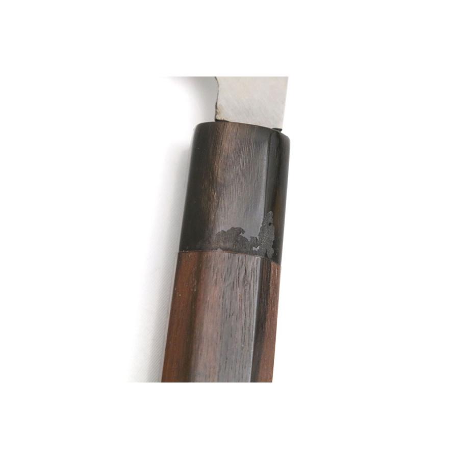 未使用品｜不動國行 河豚引包丁 本焼 尺一 黒檀柄 黒檀鞘付 KN02-B6080
