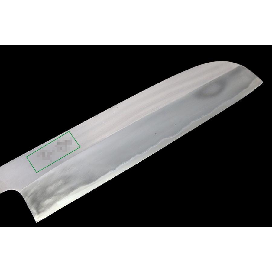 美品｜銘不明 鎌形薄刃包丁 霞 八寸 朴柄 白鞘付 名入 KN02-B6255-2L3D 