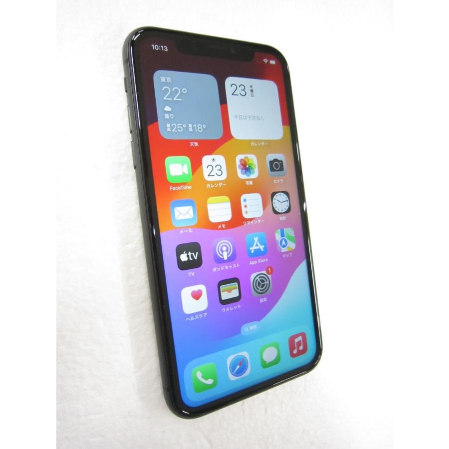 中古 Apple iPhone11 64GB ブラック MWLT2J／A SIMフリー : 0704-4881 