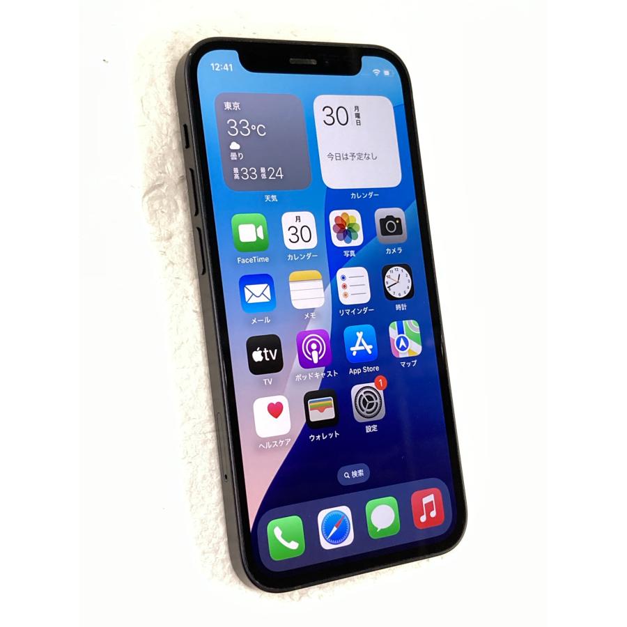 C(6402) Apple iPhone12 mini MGA03J/A 64GB ブラック バッテリー最大