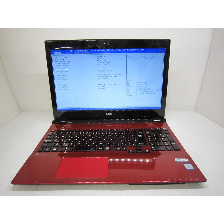 中古 ノートパソコン NEC LAVIE PC-NS350EAR Corei3-6100U/4GB-MEM/1TB