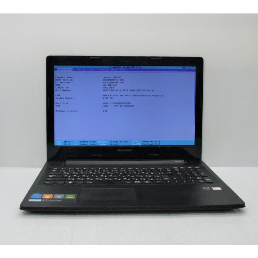 中古 ノートパソコン Lenovo G50-45 80E3017JJP AMD E1-6010/8GB-MEM