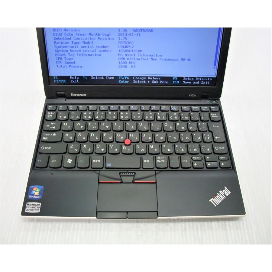 中古 ノートパソコン Lenovo ThinkPad X100e 287638J Athlon Neo MV-40