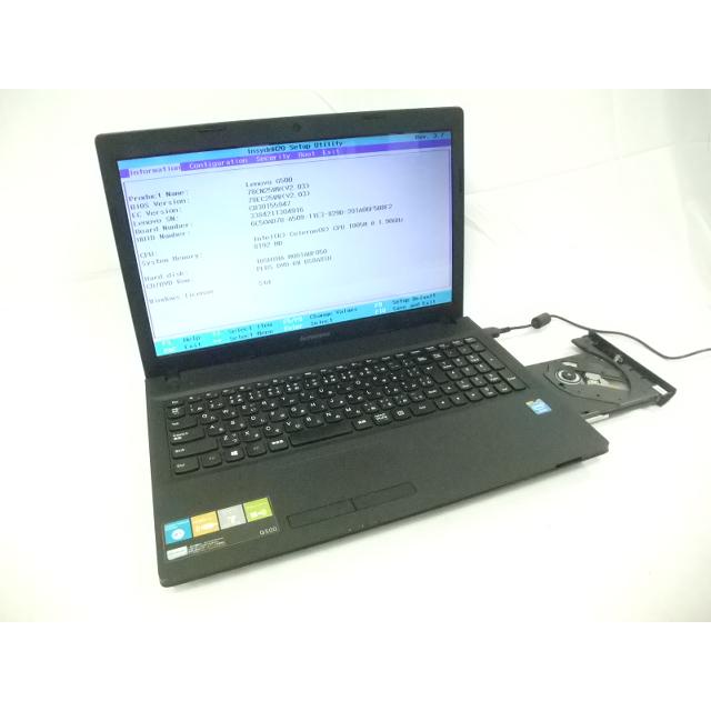 中古 ノートパソコン Lenovo G500-80A6 20236 Celeron 1005M/8GB-MEM/500GB-HDD/DVDマルチ/15.6インチ /OS無し｜akiba-yushop｜02
