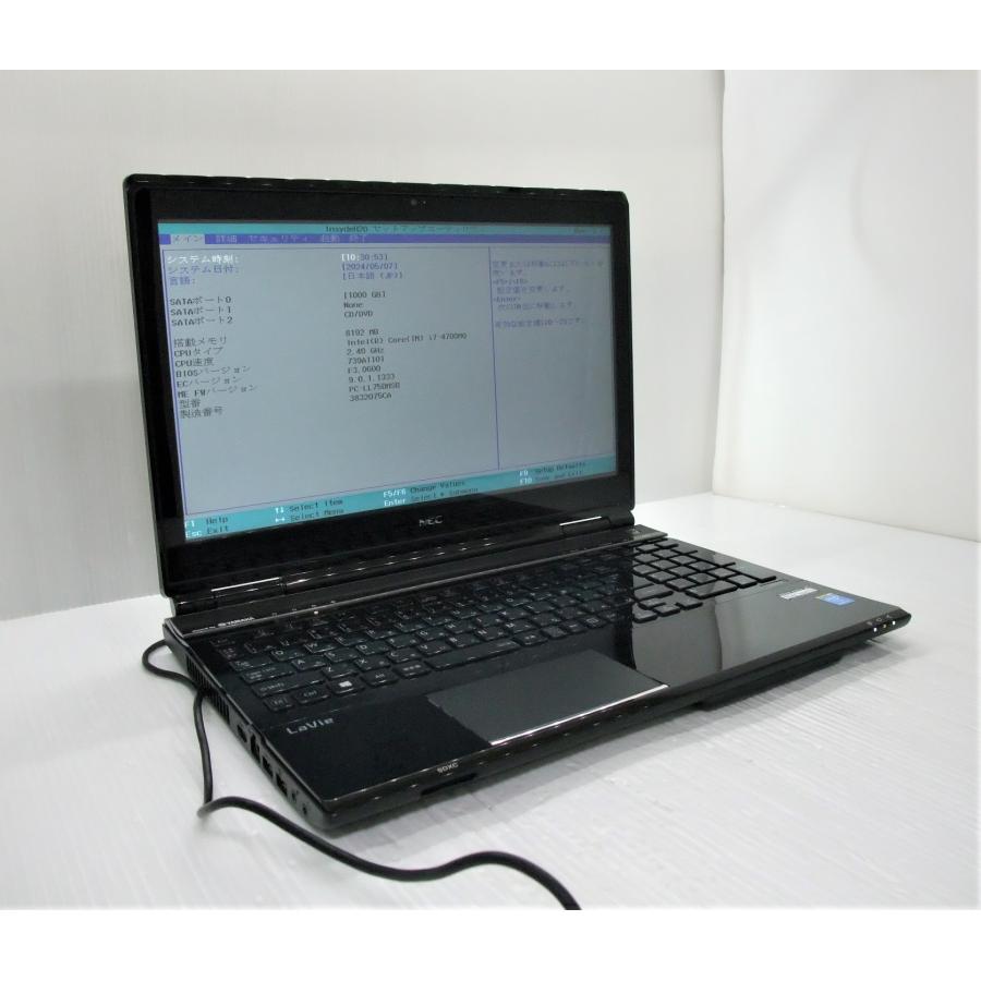 中古 ノートパソコン NEC LaVie L LL750/MSB PC-LL750MSB Corei7-4700MQ/8GB-MEM/1TB-HDD/ブルーレイ/15.6インチ/OS無し/バッテリ消耗｜akiba-yushop｜03