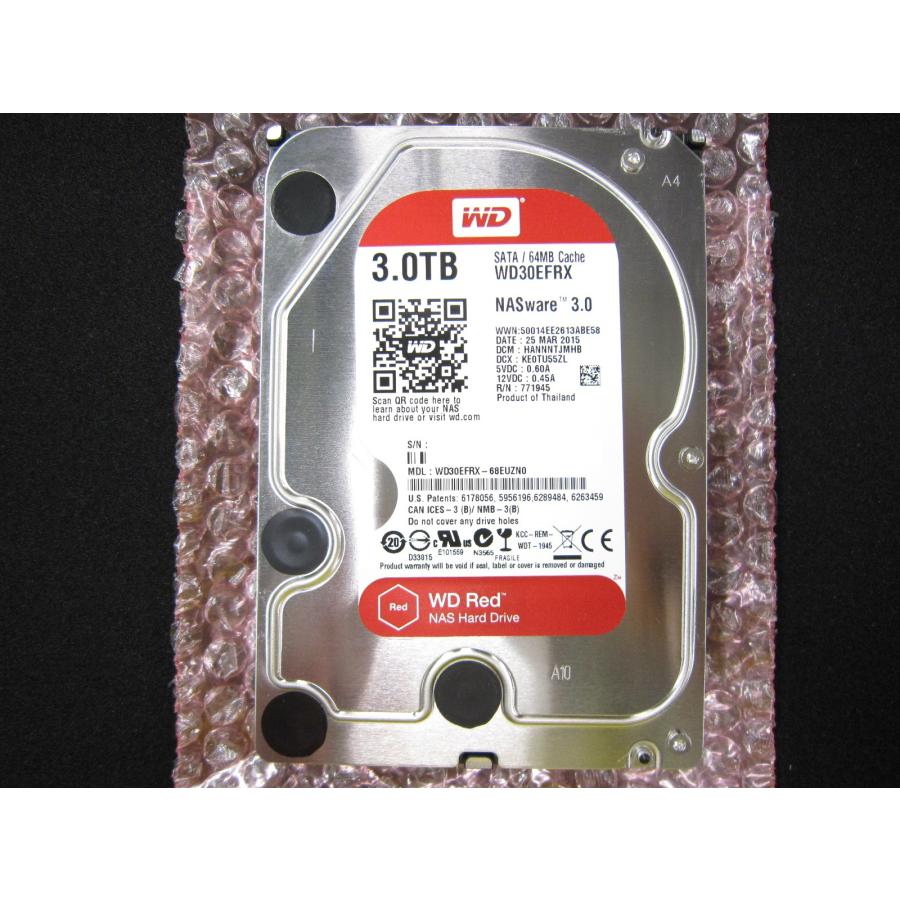 中古 3.5インチ内蔵用HDD WesternDigital WD Red WD30EFRX 3TB NAS 