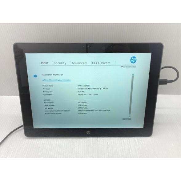 エイチピー 中古 2in1タブレットHP Pro x2 612 G2 1AA42PA Corei5-7Y54