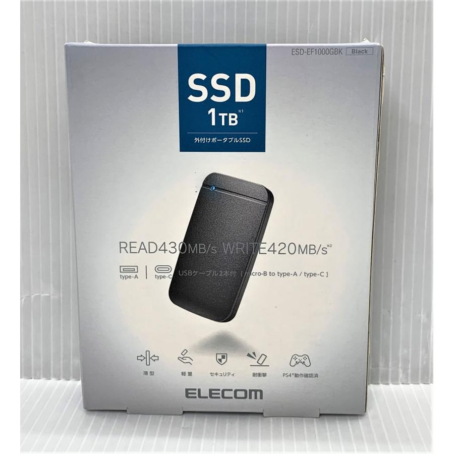 ELECOM 中古未開封品 エレコム 外付けポータブルSSD 1TB ESD