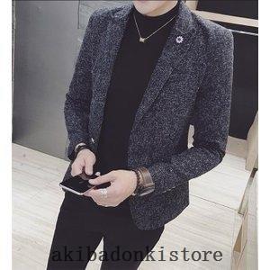 最も優遇の テーラードジャケットメンズウールカジュアルホスト紳士服春アウターショート丈コート細身冬 テーラードジャケットメンズジャケット ウール ジャケット