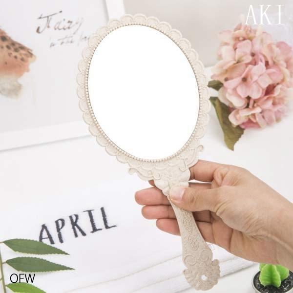 手鏡ミラーおしゃれメイクアップハンドミラー可愛いヘアブラシおしゃれコスメミラーアンティークミラー新作夏新作 M便1 1 驚きの値段