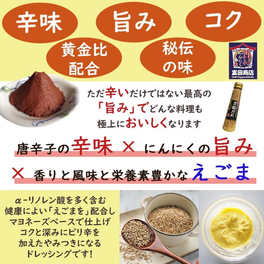 富田商店 唐辛子にんにく 万能だれ 200ml×2本セット えごま入り たれ タレ 国内製造 調味料 福島名産 手作り 美味い マヨネーズ ドレッシング ギフト |  | 02