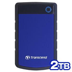 トランセンド TS2TSJ25H3B 外付け ポータブルHDD 耐衝撃 2TB USB3.1 Gen1 ネイビーブルー ハードディスク｜akibaoo
