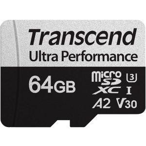 【メール便選択可】トランセンド TS64GUSD340S 64GB microSD w adapter UHS-I U3 A2 Ultra Performance｜akibaoo