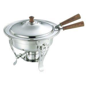 ユキワ UK 18-8 木柄 丸 チューフィングディッシュ 片手 11.5インチ 三宝産業