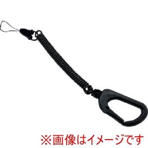 h&O カラビナ付きストラップ エアージェイ ASS-16BK カラビナ スマホスパイラルストラップ BK