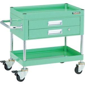 トラスコ FAW-672X-YG ファルコンワゴン750X500 2段引出付 ゴム車輪 YG色 TRUSCO メーカー直送 代引不可