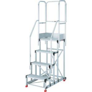 トラスコ TSF-4612TE511HHCA 踏台 4段本体 両手すり天場三方1100 背面・側面キャスター TRUSCO メーカー直送 代引不可