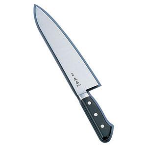 正本 ハイパーモリブデン鋼 ツバ付牛刀 両刃 18cm