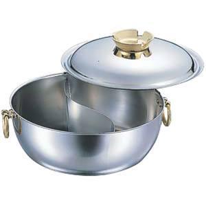 和田助製作所 SW 電磁用しゃぶしゃぶ鍋真鍮柄仕切付 23cm