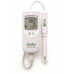 ハンナ HI 9814D Gro Line ポータブルpH/EC/TDS/℃計