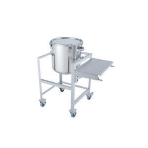 日東金属工業 DT-CTH-ASCB-39 ステンレス鏡板型クリップ式密閉容器 45L 架台付 作業台付 メーカー直送 代引不可 北海道沖縄離島不可 受注生産