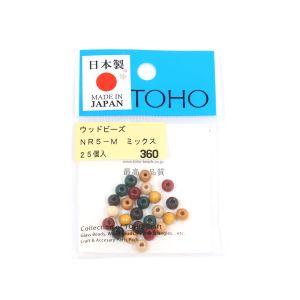 トーホー ウッドビーズ 5mm ミックスカラー 25個入 NR5-M