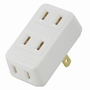 オーム電機 ニュートリプルタップ 白 04-7273 HS-AT90-W