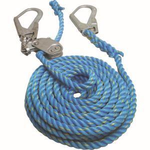 まつうら工業 NEW-TETORON-WF1610BLUE 青色ニューテトロン水平親綱 16mm ×10m 両端フック、片側緊張器付