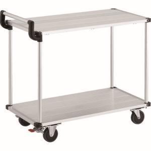 トラスコ AL22-0948S アルミ台車 アルパカート 省音 2段式片袖タイプ 900×480mm ストッパー付 メーカー直送 代引不可 北海道 沖縄 離島不可