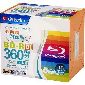 バーベイタム VBR260YP20V1 BD-R DL 50GB ブルーレイディスク 人気カラーの 三菱 Verbatim 4倍速 20枚 2021新発