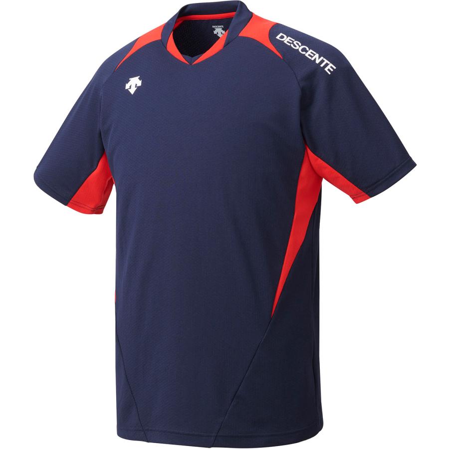 【送料２９０円】デサント 半袖バレーボールシャツ ネイビー×レッド DESCENTE DSS5420B NVY | DESCENTE
