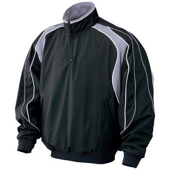 在庫処分 ミズノ ハーフｚｉｐジャケット 長袖 ジュニア 大特価 52wj384 09 Mizuno ブラック グレー