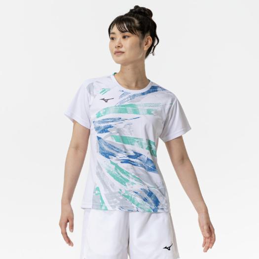 MIZUNO テニスウェア Lサイズ ホワイト　ゲームシャツ MIZUNO 【送料290円】ミズノ ゲームシャツ(ラケットスポーツ