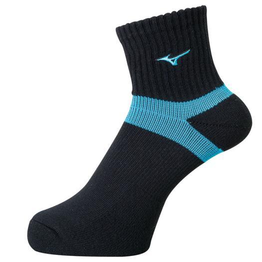 Mizuno ソックス MIZUNO 【送料無料】ミズノ ショートソックス ブラック×ディーバブルー