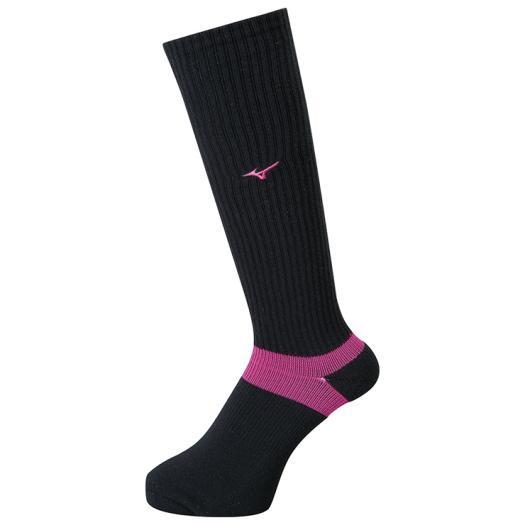 MIZUNO（ミズノ） ロングソックス ブラック×ベリーピンク Mizuno