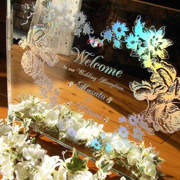 ウェルカムボード ミラー ガラス 卓上サイズ 手作り 結婚祝い ウェルカムボード ミラー ガラス 卓上サイズ 手作り 結婚祝い